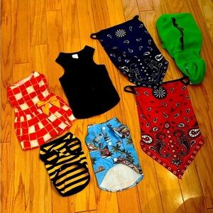 Seven piece bundle dog apparel variety of sizes